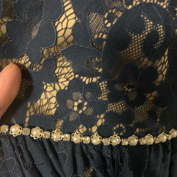 NWT Christina Wu Navy Lace Dress - Picture 6 of 11